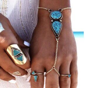 Silver Turquoise‎ Boho Festival Bracelet
